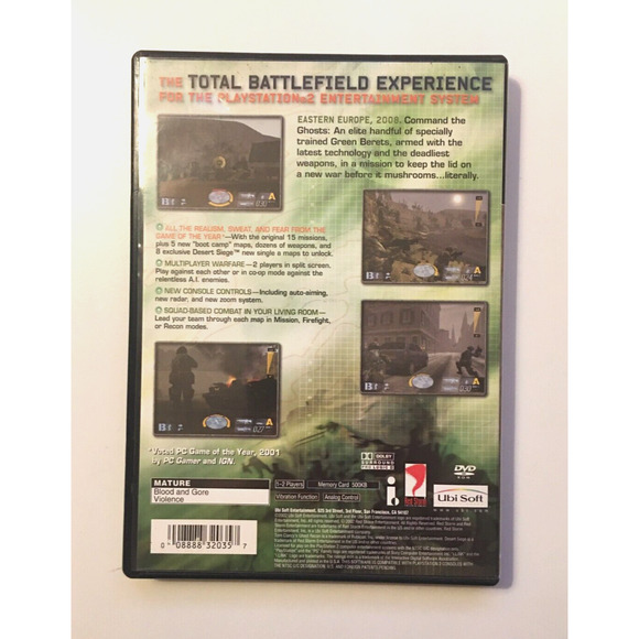 Tom Clancy's Ghost Recon [Black Label] (PlayStation 2, PS2, 2002) CIB Complete - Picture 2 of 7